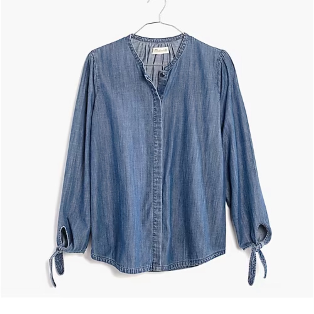 MADEWELL Wisper cotton blend chambray button top